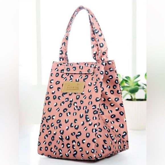 🥙Sale! New Insulated Lunch Bag Sealed Pink Leopard Print lunch Box Tote Bag - Picture 4 of 10